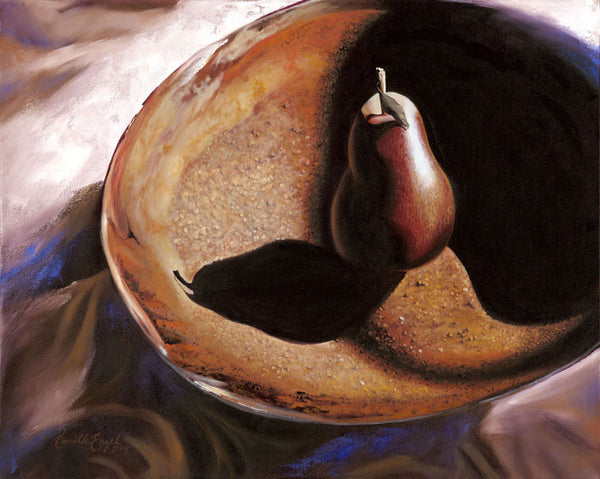 039 • “Red Pear in Rusty Bowl” Fine Art Poster